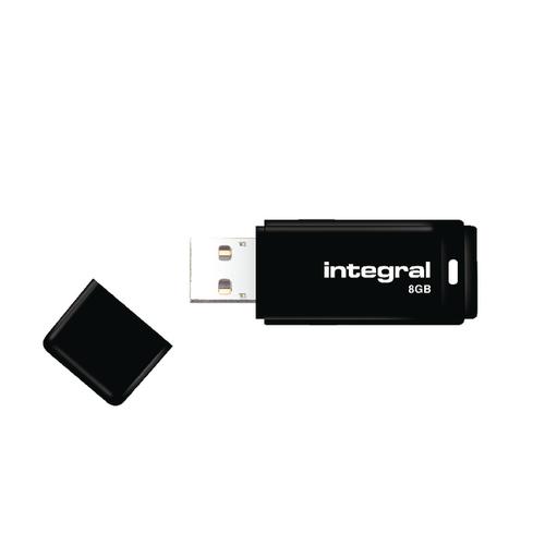 Integral Black USB 2.0 8Gb Flash Drive (Compatible with PC's and Macs) INFD8GBBLK