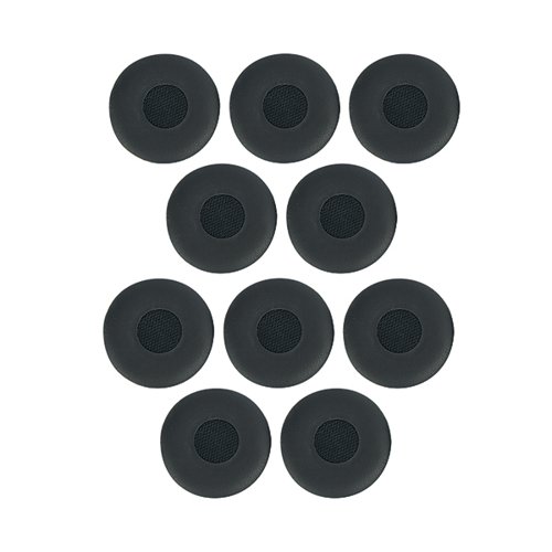 The Jabra Evolve ear cushion is a replacement ear cushion that is specifically designed for the Jabra Evolve 20/30/40/65 series of headsets. The ear cushions are made from a black leatherette material. This pack contains 5 sets of 2 ear cushions, so 10 ear cushions in total.