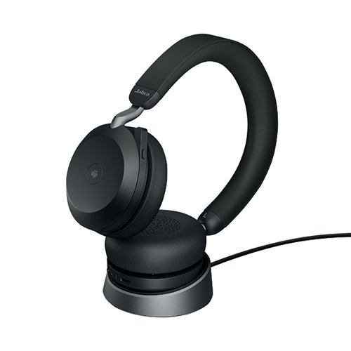 Jabra Evolve2 75 USB-C Headset with Charging Stand Unified Communication Version Black 27599-989-889