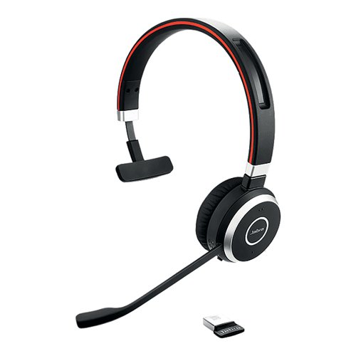 Jabra Evolve 65 SE UC Monaural Wireless Headset Link 380 USB-A Bluetooth Adapter 6593-839-409 - JAB02643