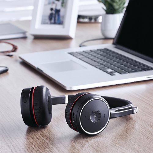 JAB02646 Jabra Evolve 75 SE MS Stereo Wireless Headset Link 380 USB-A BT Adapter +Charging Stand 7599-842-199