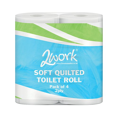2Work Luxury 2-Ply Quilted Toilet Roll 200 Sheets (Pack of 40) DQ4Pk JAN03090