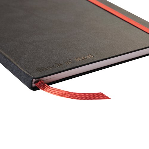 Black n' Red Casebound Hardback Notebook 144 Pages A6 Black 400033672