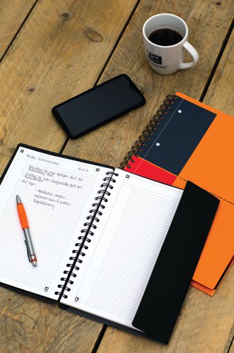 This Oxford International A4+ meeting book contains 160 pages of 80gsm Optik paper, which is designed for minimum ink bleed through and is ruled with a margin for neat notes. The meeting book features a 3 flap folder for storing loose sheets and an elasticated closure for security. The pages are also 4 hole punched for filing in standard ring binders and lever arch files. The book is wirebound, allowing it to lie flat, with durable polypropylene covers. This pack contains 1 A4+ meeting book.