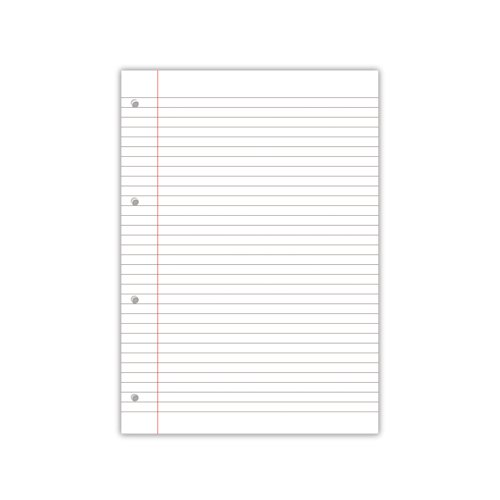 Ideal for everyday use, this Hamelin Refill Pad is four-hole punched for use in ring binders and lever arch files. It contains 160 pages of quality 70gsm paper with 8mm ruling and margins for neat note-taking.