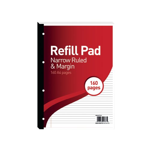 Hamelin 6mm Ruled/Margin Refill Pad A4 80 Sheet (Pack of 5) 400127710