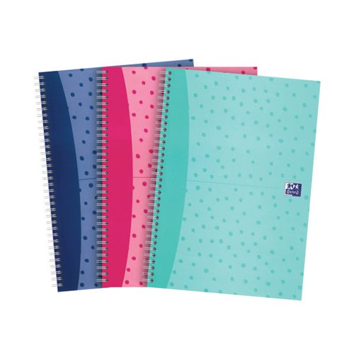 Oxford My Notes Wirebound Notebook 200 Pages A4 Assorted (Pack of 3) 400155747