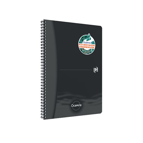 Oxford Oceanis Wirebound Notebook Ruled A4 Black 400180067 - JD22186