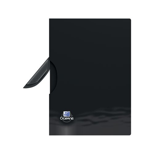 This A4 Oceanis presentation folder is perfect to file unpunched documents. Thanks to the clip closure, files or reports are inserted in one gesture and the sheets are well maintained. This clip file can contain approximately 25 sheets of A4 paper and is supplied in black. The Oceanis range helps to reduce the amount of plastic waste thrown into the oceans and preserves fossil resources to reduce CO2 emissions by 90%. Supplied in black.