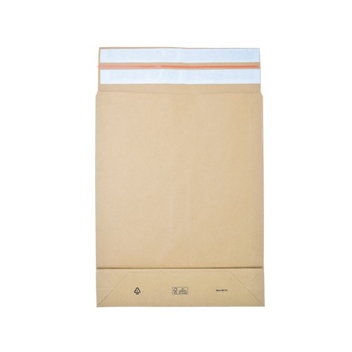 JD66443 | Ideal for mailing bulky items such as catalogues, reports and brochures, these E-Green mailer envelopes feature a 80mm gusset. Made from 120gsm Kraft paper, the easy to open mailers are waterproof and feature a return strip as well as a peel and seal closure for a quick, strong seal. Supplied in a pack of 200 envelopes, each measuring 450mm x 350mm.