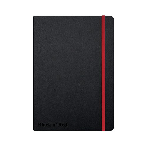 Black n' Red Casebound Hardback Notebook Ruled A5 Black 400033673