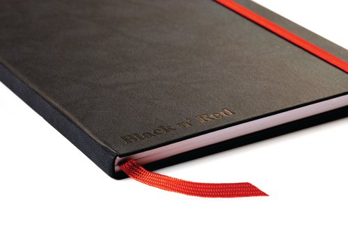 JD812001 Black n' Red Casebound Hardback Notebook Ruled A5 Black 400033673