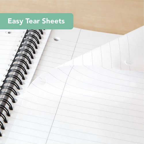 This handy Cambridge notebook contains 200 pages of quality 80gsm paper, which is ruled with a margin for neat note-taking. The pages are also perforated for easy removal and filing into a ring binder or lever arch file. The notebook is wirebound, allowing it to lie flat for easy note-taking. The notebook also features card covers with a stylish metallic finish. This pack contains 3 x A4 notebooks.