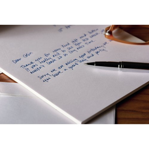 This elegant Basildon Bond writing pad is ideal for use in the home or workplace. Made from high quality blue paper, the pad matches the Basildon Bond blue envelopes. This pack contains 10 blue writing pads measuring 137 x 178mm.