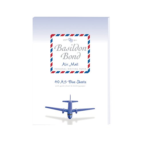 Basildon Bond Blue Airmail Writing Pad 148 X 210mm Pack 10 100104698