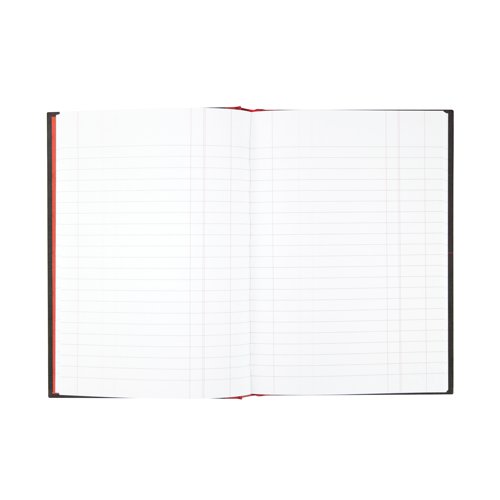 This professional Black n' Red A5 notebook contains 192 pages of high quality 90gsm Optik paper with single cash ruling. The pages are perforated for easy removal and designed for minimum ink bleed through for professional record keeping. The casebound book also features durable hardback covers and a ribbon page marker for easy reference. This pack contains five A5 notebooks with single cash ruling.