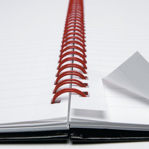 Black n' Red Wirebound Ruled Perforated Hardback Notebook A4 (Pack of 5) 100102248
