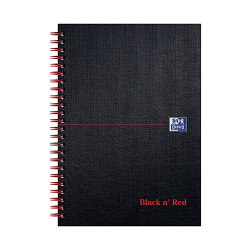 Black n' Red Wirebound Ruled Hardback Notebook 140 Pages A5 (Pack of 5) 100080154