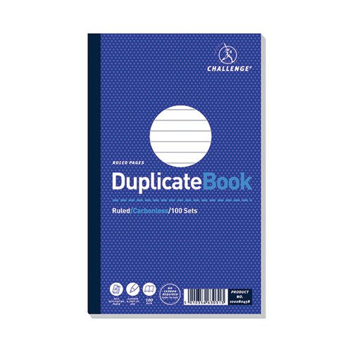Challenge Carbonless Duplicate Book 100 Sets 210x130mm (Pack of 5) 100080458