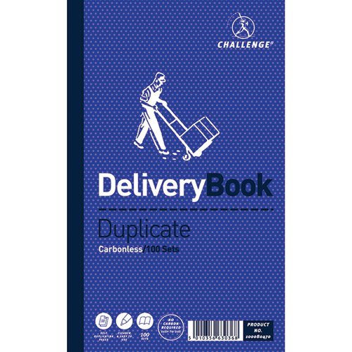 Challenge Carbonless Duplicate Delivery Book 100 Sets 210x130mm (5 Pack) 100080470