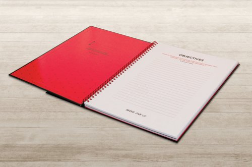 Black n' Red Wirebound Recycled Ruled Hardback Notebook A4 (Pack of 5) 100080189 - JDH67023
