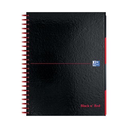 JDK66070 Black n' Red Hardback Wirebound Project Book 200 Pages A4+ (Pack of 3) 100080730