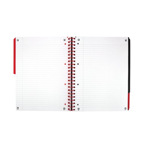 This professional Black n' Red A4+ project book contains 200 pages of 90gsm Optik paper, which is designed for minimum ink bleed through. The pages are ruled, perforated and 4 hole punched for easy removal and filing. The notebook is wirebound, allowing it to lie flat and comes with 3 repositionable dividers to organise your notes. This pack contains 3 A4+ notebooks.
