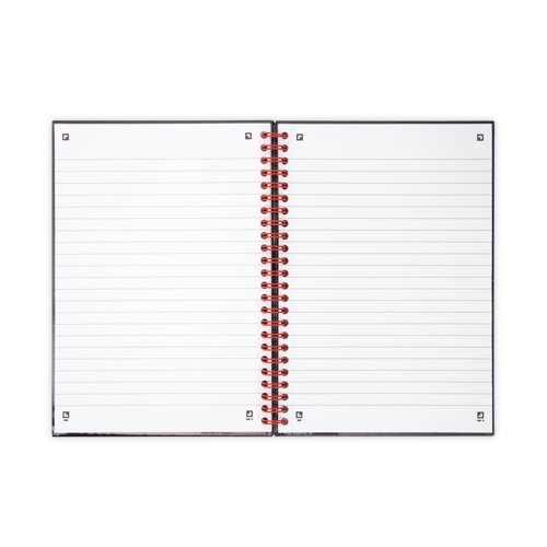 JDL67000 Black n' Red Wirebound Ruled Perforated Hardback Notebook A5 (Pack of 5) 100080220