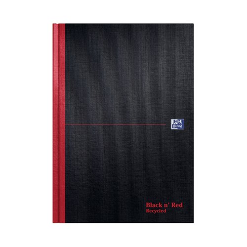 Black n' Red Casebound Recycled Hardback Notebook 192 Pages A4 (Pack of 5) 100080530