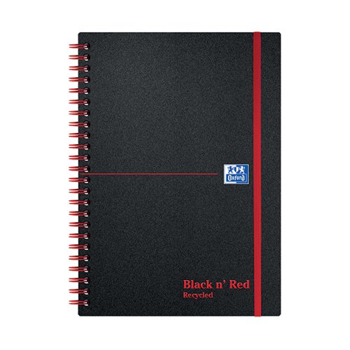Black n' Red Wirebound Recycled Polypropylene Notebook 140 Pages A5 (Pack of 5) 100080221 - JDL67027