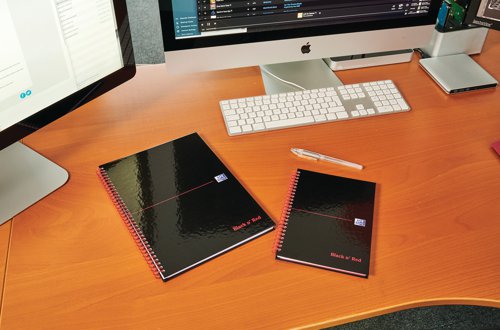 JDM67005 Black n' Red Wirebound A-Z Hardback Notebook A4 (Pack of 5) 100080232