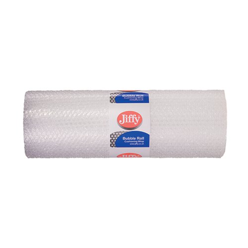 Ensure that your precious items are handled in a safe and protected manner with this Jiffy Bubble Film, 300mm wide and supplied on a 3m roll. This bubble film is suitable for use in a wide range of situations, and is easy to cut, fold and seal. Thin, lightweight and yet effective enough to stand up to a range of potential hazards, this bubble film is easy to use and consistently effective. Jiffy bubble products are produced using a minimum of 30% recycled content and are 100% recyclable.