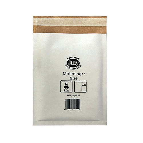 Jiffy Mailmiser Size 6 290x445mm White MM-6 (Pack of 50) JMM-WH-6