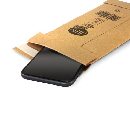 JFP00 | These durable, lightweight Jiffy padded bags feature tough, brown Kraft outer paper with a 100% recycled paper fibre lining. The bags have a doubled glued bottom flap and no side seams for extra protection in transit and are also 100% recyclable. These size 00 mailers measure 105 x 229mm. This pack contains 200 gold mailers with a self-seal closure.