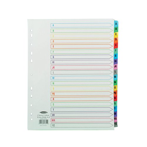 Concord Index A-Z A4 Extra Wide Multicoloured Mylar Tabs 07801/CS78