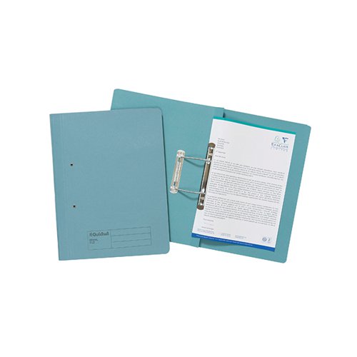 This environmentally friendly Exacompta Guildhall file is made from 100% recycled 285gsm manilla and features a spiral fitting for securing up to 380 sheets of A4 or foolscap paper. This pack contains 25 blue files, ideal for colour coordinated filing.