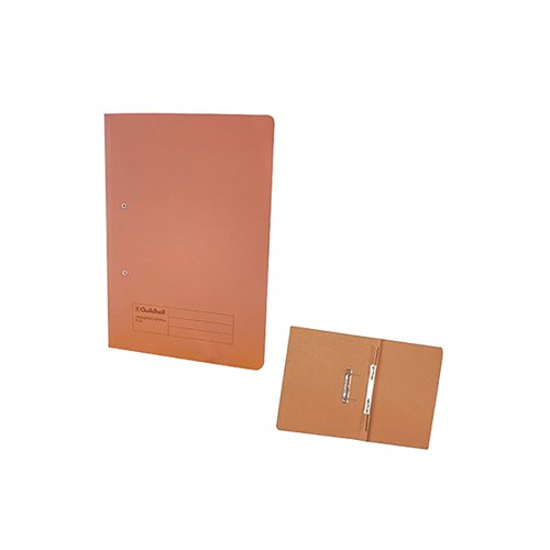This environmentally friendly Exacompta Guildhall file is made from 100% recycled 285gsm manilla and features a spiral fitting for securing up to 380 sheets of A4 or foolscap paper. This pack contains 25 orange files, ideal for colour coordinated filing.