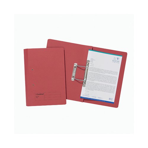 This environmentally friendly Exacompta Guildhall file is made from 100% recycled 285gsm manilla and features a spiral fitting for securing up to 380 sheets of A4 or foolscap paper. This pack contains 25 red files, ideal for colour coordinated filing.