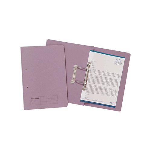 This environmentally friendly Exacompta Guildhall file is made from 100% recycled 285gsm manilla and features a spiral fitting for securing up to 380 sheets of A4 or foolscap paper. This pack contains 25 mauve files, ideal for colour coordinated filing.