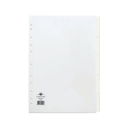 Concord Divider 5-Part A4 150gsm White 79901/99