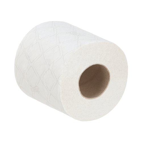 This Scott toilet tissue is soft, strong, and absorbent, ideal for a variety of washrooms. These rolls are suitable for use in toilet roll dispensers, allowing you smooth delivery and a reduction in waste. Each 2-ply roll contains 320 sheets and is 100% recycled for an environmentally friendly addition to your workplace. This pack contains 36 rolls.
