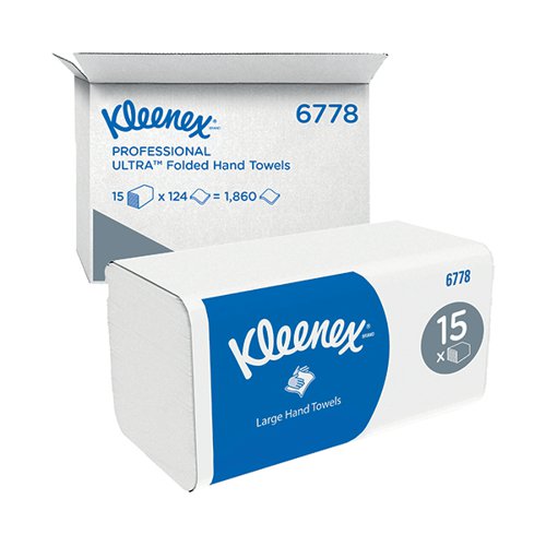 Kleenex Ultra Hand Towel V-Fold 2-Ply 124 Sheets (Pack of 15) 6778