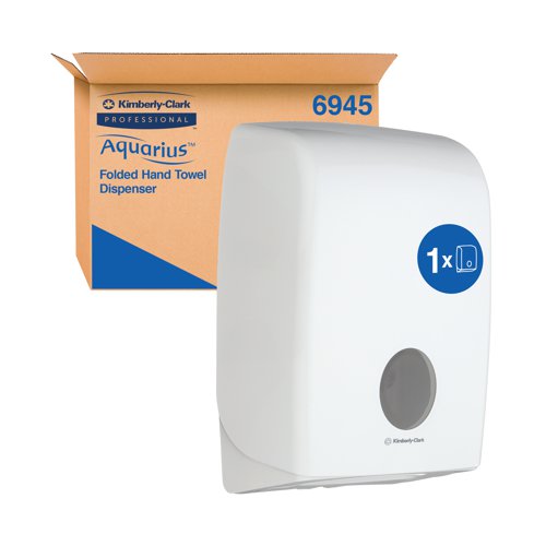 KC01197 Aquarius Folded Hand Towel Dispenser White 6945