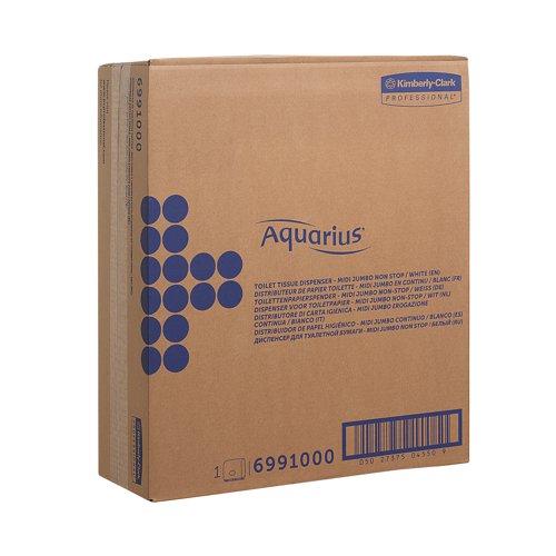 Aquarius Ripple Midi Jumbo Non-Stop Toilet Tissue Dispenser White 6991