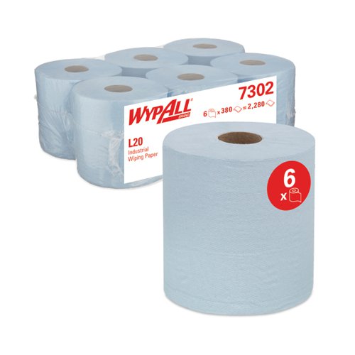 WypAll L20 Centrefeed Blue (Pack of 6) 7302