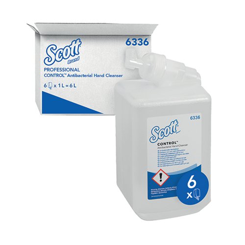 Scott Antibacterial Hand Soap Refill 1 Litre (Pack of 6) 6336