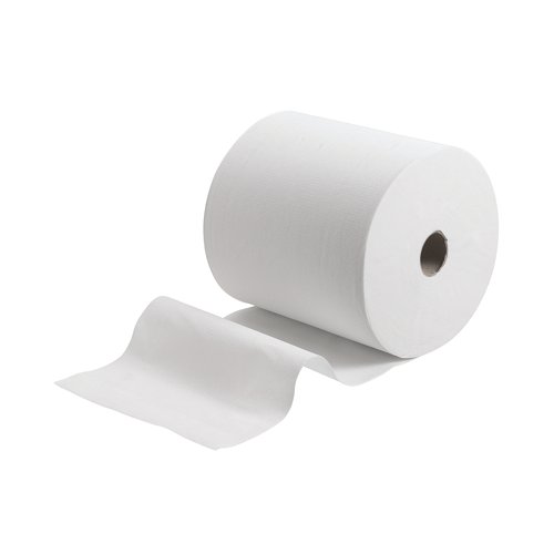 This ultra soft, 1-ply hand towel roll is manufactured from highly absorbent AIRFLEX fabric, ideal for use in customer, visitor and employee washrooms. Supplied in packs of 6, these 304 metre hand towel rolls last longer, meaning refilling takes place less often, increasing the productivity of your facilities. These hand towel rolls have been designed and manufactured for use with the Scott Hand Towel Wall Mounted Dispenser 6963, for a smooth and hygienic operation and a reduction in waste.