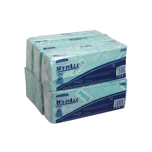KC02089 Wypall X50 Cleaning Cloths Green (Pack of 50) 7442
