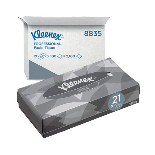Kleenex Facial Tissues Box 100 Sheets (Pack of 21) 8835