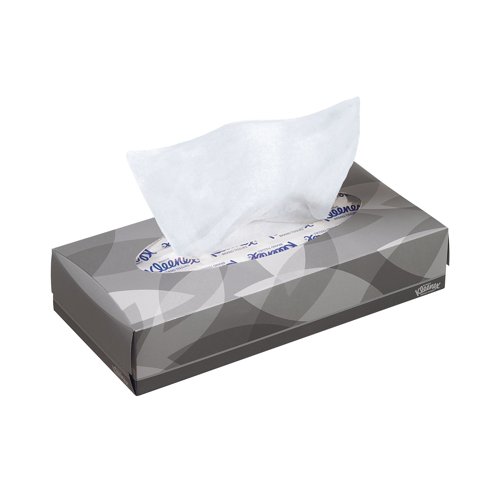 KC02630 | These Kleenex 2-Ply Tissues are soft and delicate, ideal for use on the face. Supplied in a handy cube cardboard dispenser, these tissues are interleaved to give smooth retrieval from the box. This pack contains 21 boxes, each with 100 tissues.